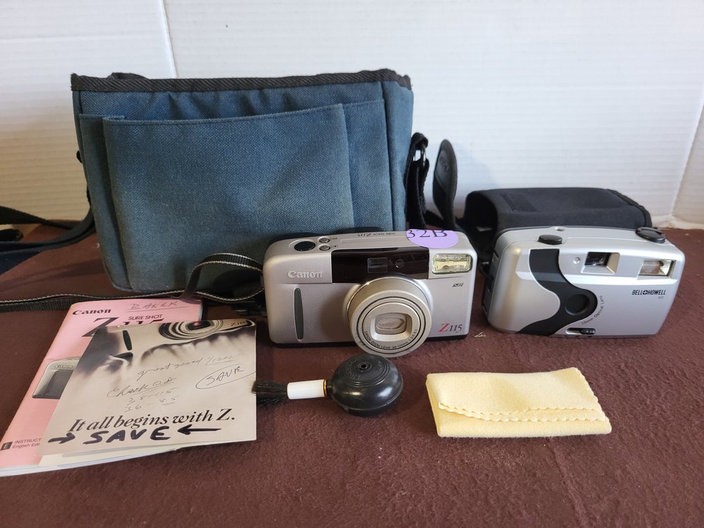 Canon z115 + Accessories + Bell Howell 602 Camera