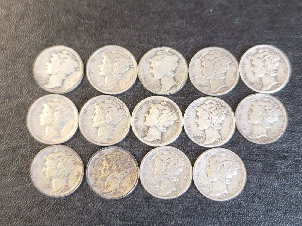  Mercury Dimes assorted dates & grades