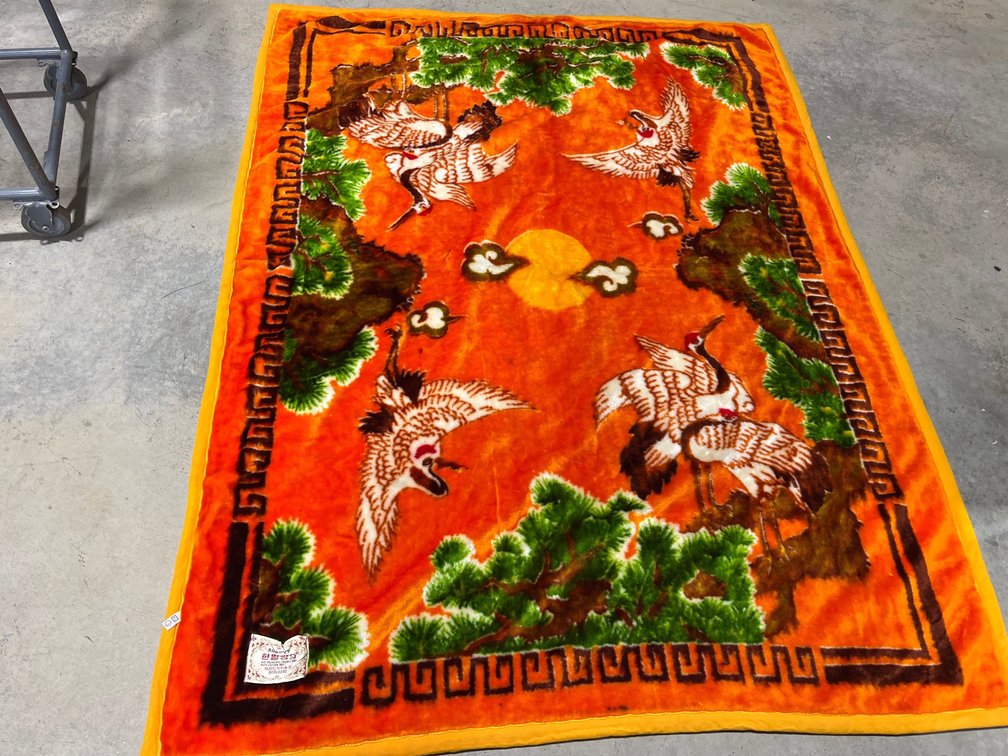 Very Soft Orange Crane Blanket