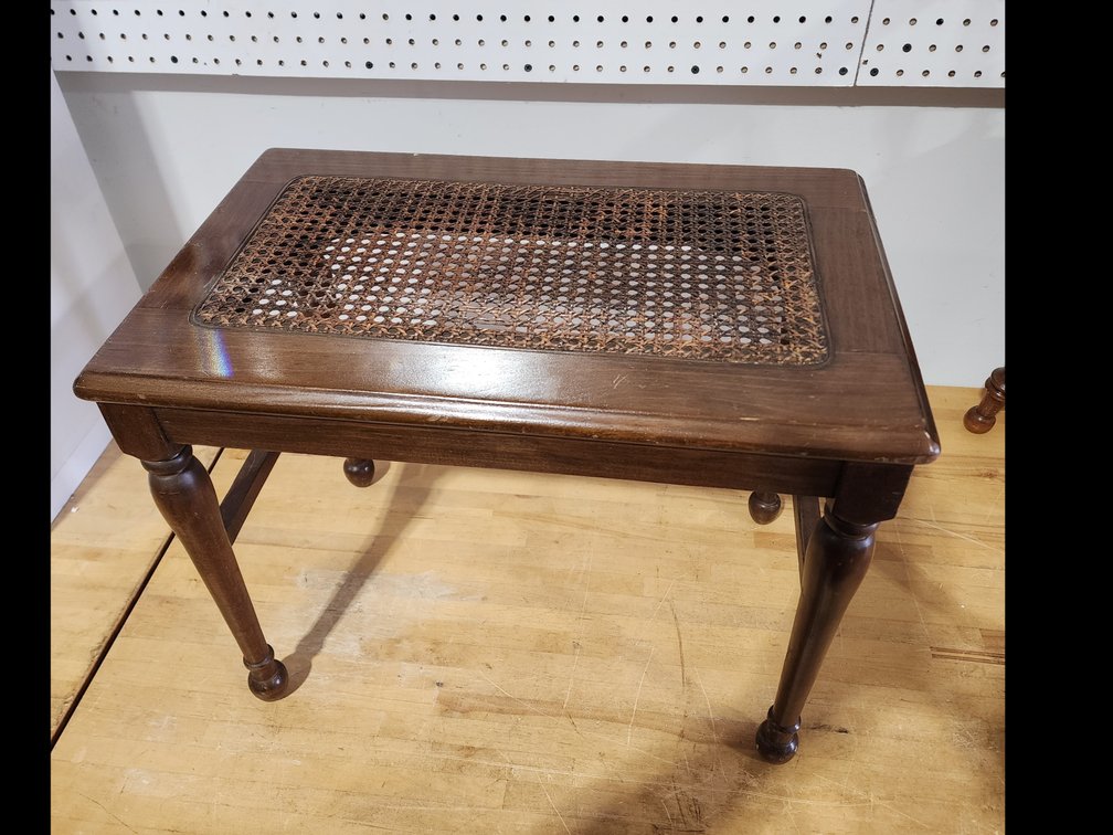 Vintage Cane Seat Bench