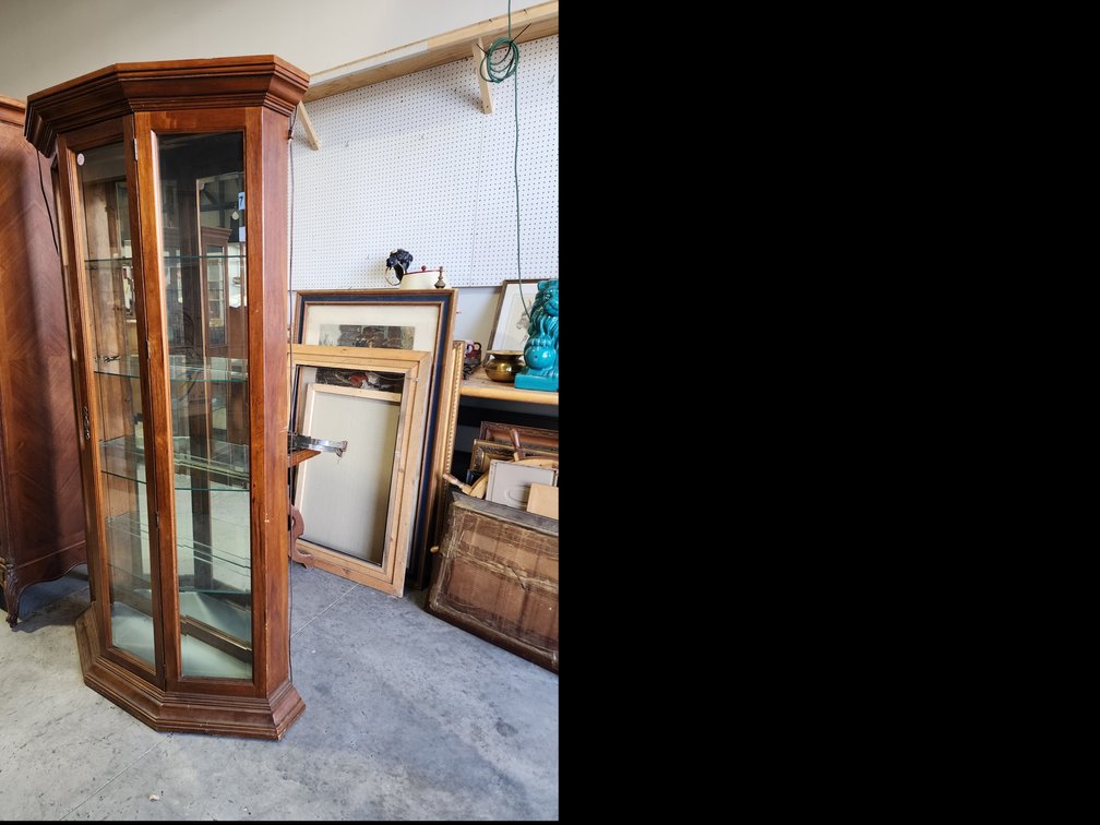 Wood and Glass Curio  Cabinet 