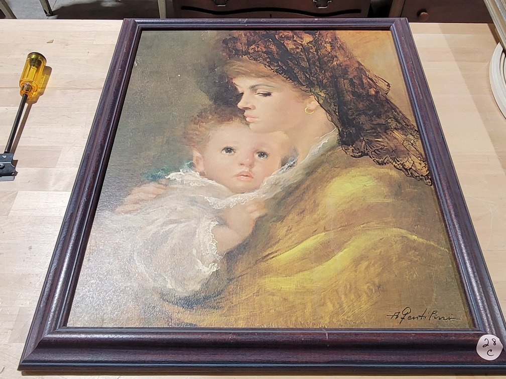 Mother and Child Artwork Signed A Genti Pirri