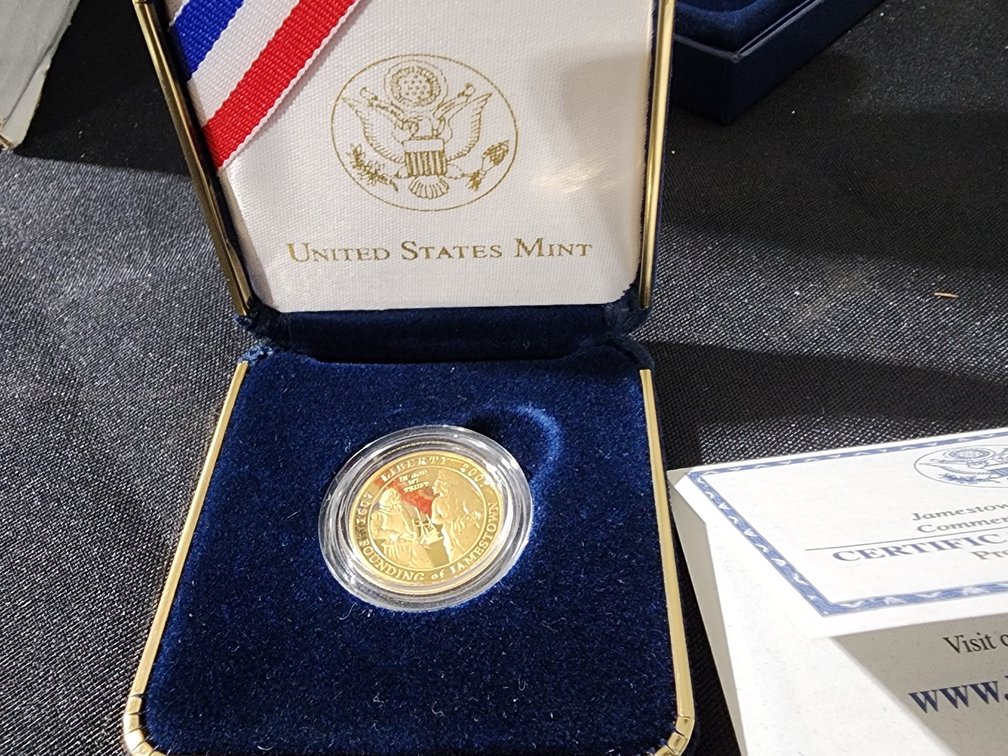 Five Dollar  Gold Piece Jamestown Memorial  Church