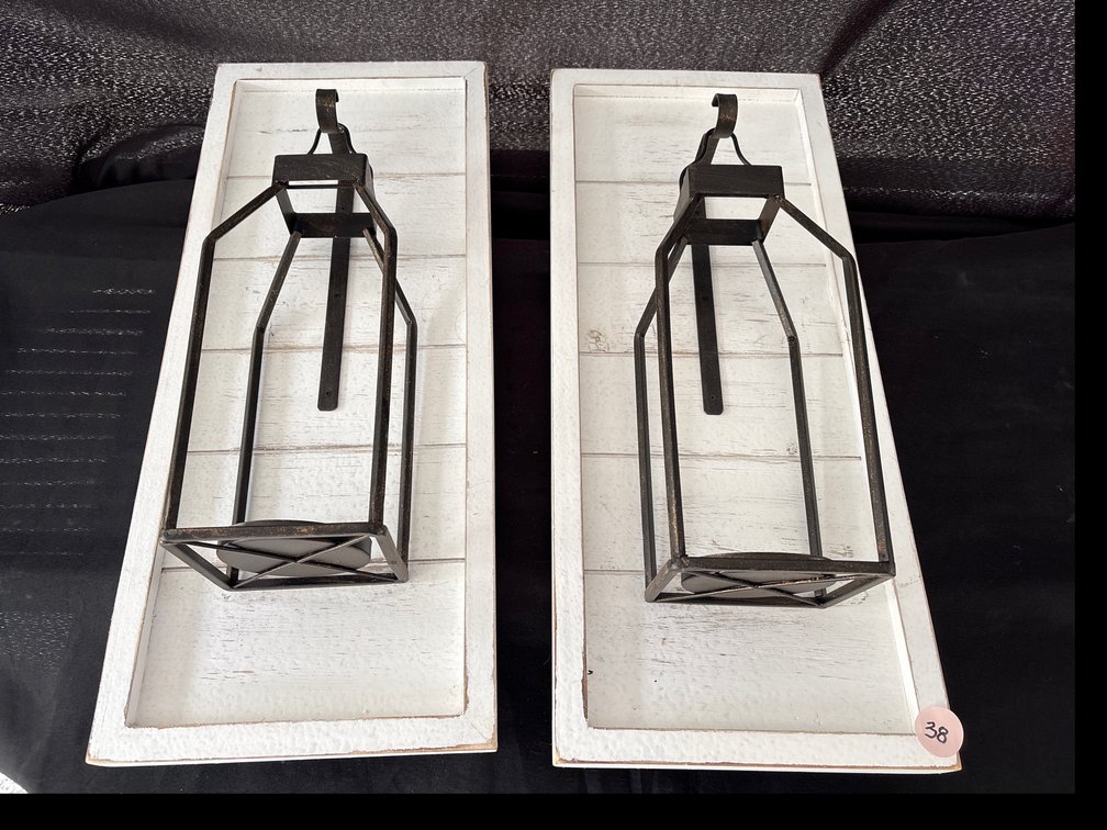 Hanging Lantern Base on Shiplap Wall Sconces 