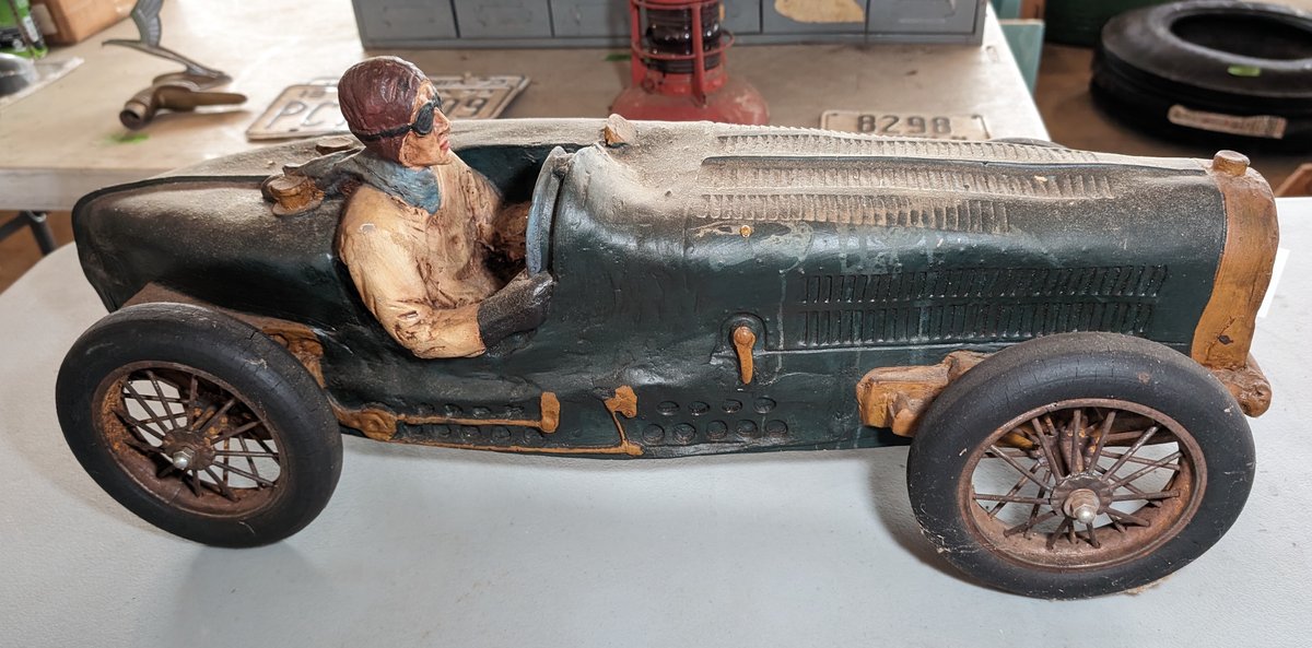 Vintage Large Wood/Resin Speedway Roadster Car