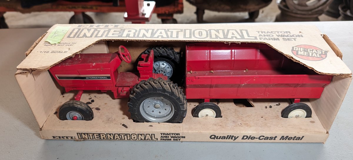 Ertl International Die Cast Model Tractor and Wagon