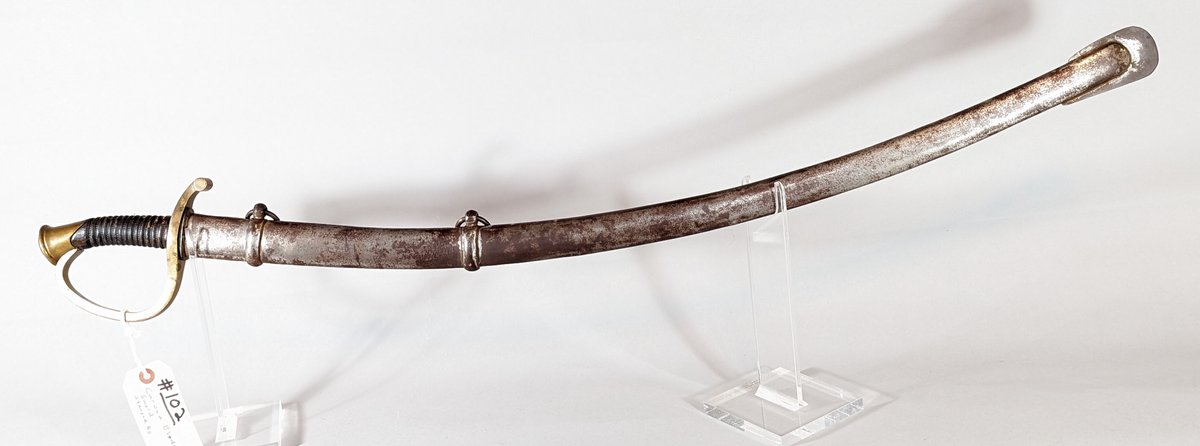 Curved Blade Sword Stamped AG w/Solid Brass Handle