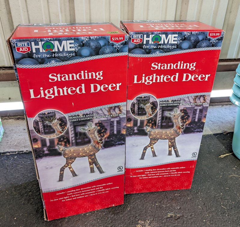 (2) Standing Lighted Deer