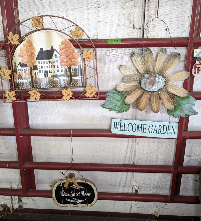 (3) Hanging Folk Art Signs
