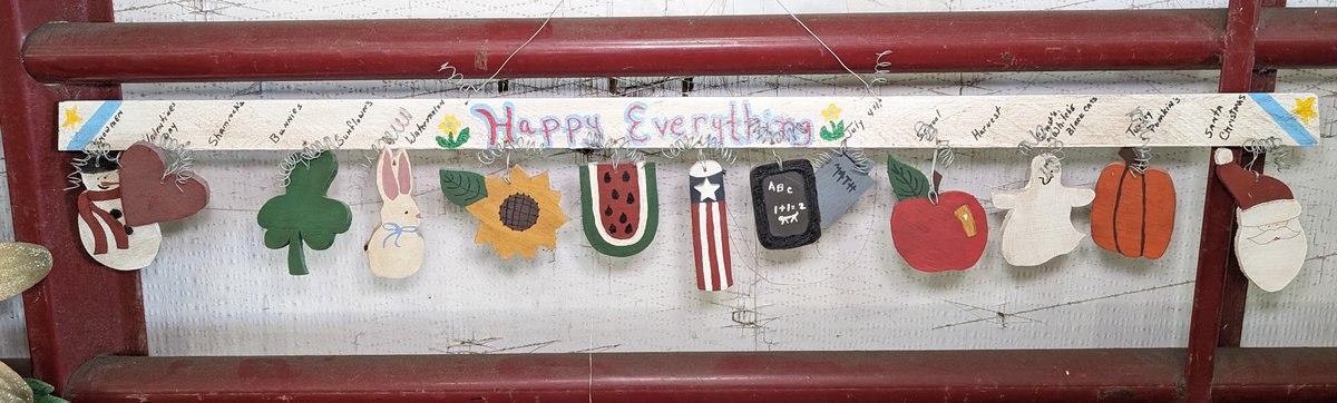 "Happy Everything" Wooden Folk Art Sign