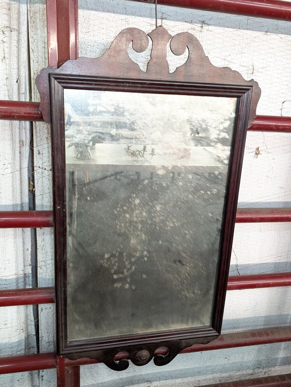 Antique Wood Framed Mirror