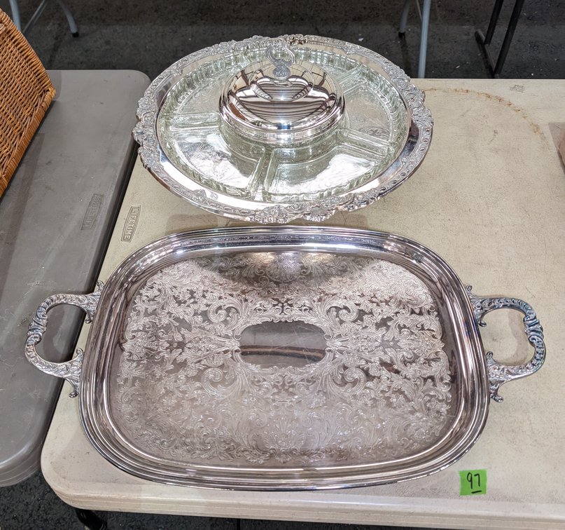 Metal Serving Tray & Lazy Susan