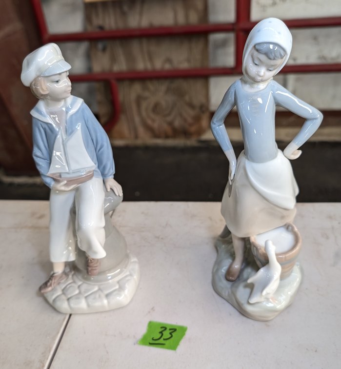 Sailor Boy & Girl with Milk Pail Lladro Figurines 