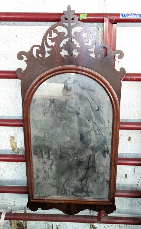 Antique Wood Framed Mirror