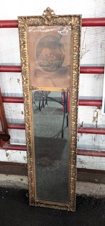 Tall Narrow Louis XVI Style Trumeau Mirror