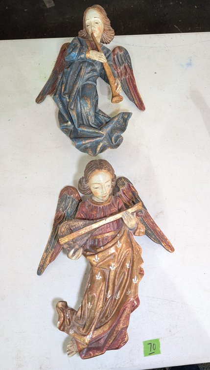 (2) Wood Composite Angels 