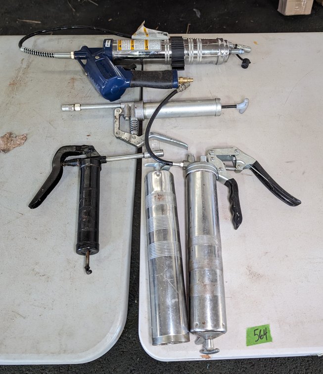 (4) Hand Grease Guns & Air Grease Guns