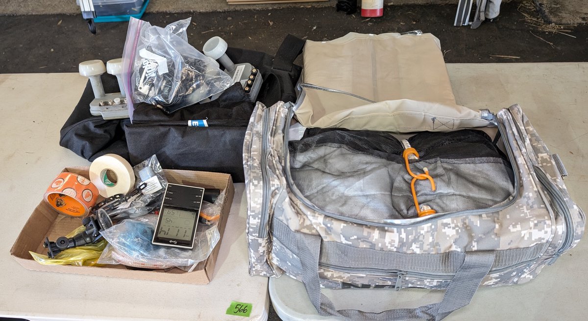 Camo Duffle Bag, Satellite LNBs, Netting, Tape