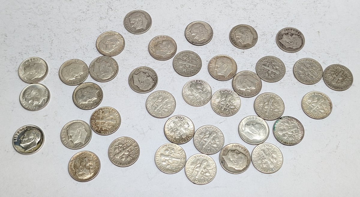 $3.60 Face Value Silver Roosevelt Dimes