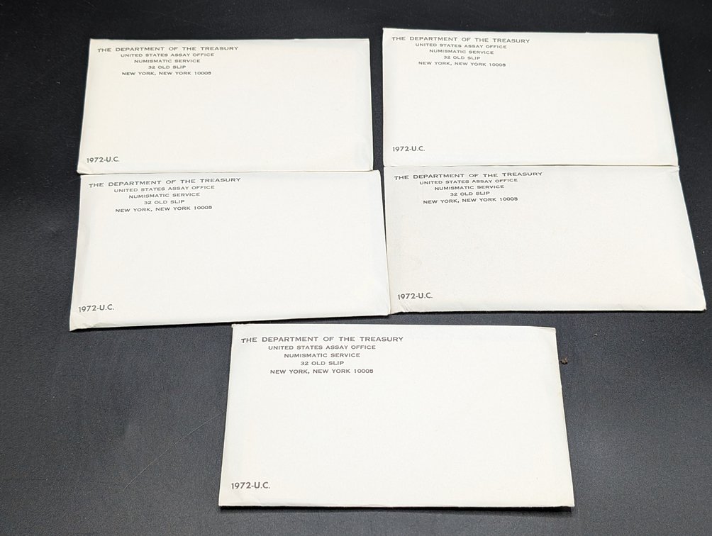 (5) 1972 US Treasury Department Mint Set