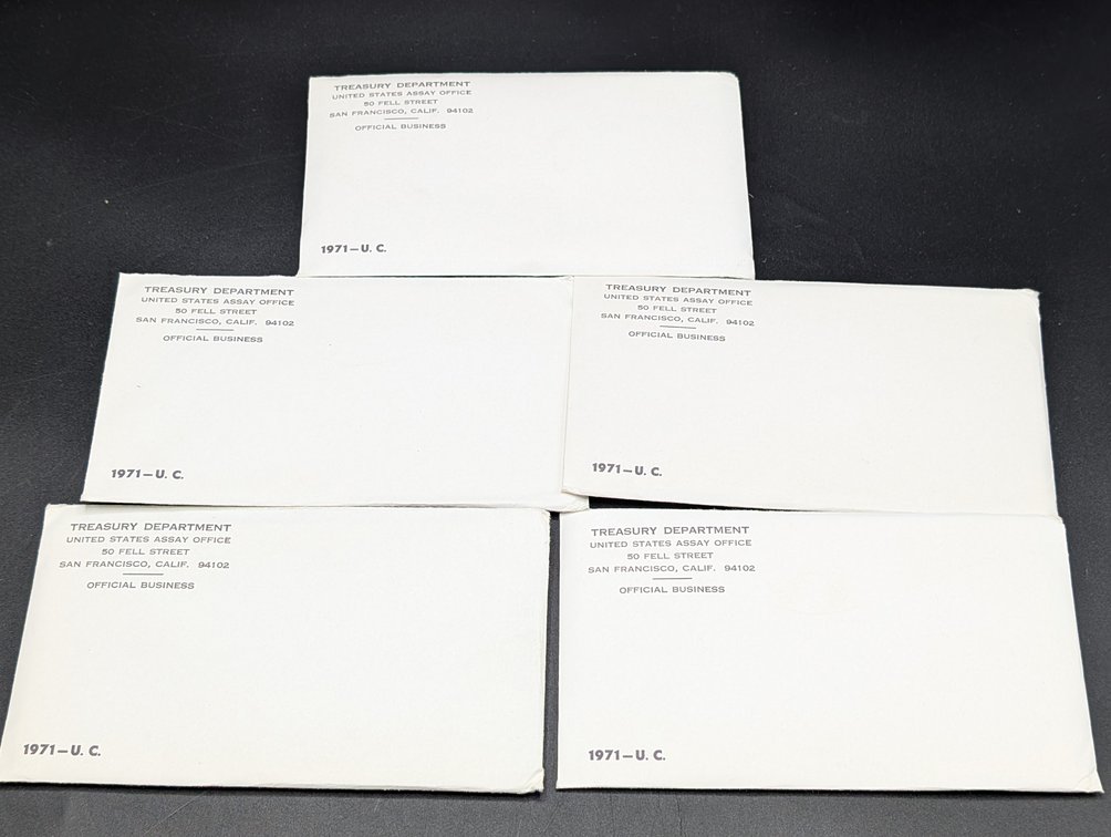 (5) 1971 US Treasury Department Mint Set