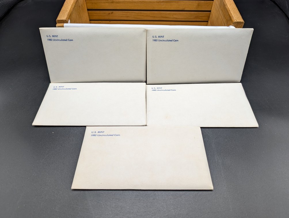 (5) US Mint 1980 Uncirculated Coin Set