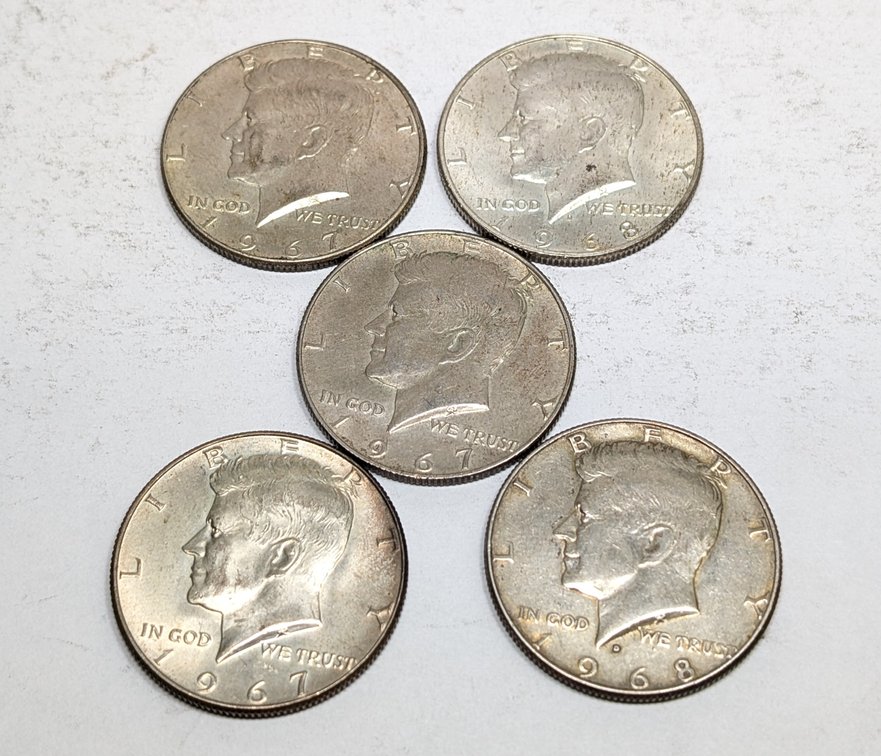 (5) '67 and '68 Kennedy Halves
