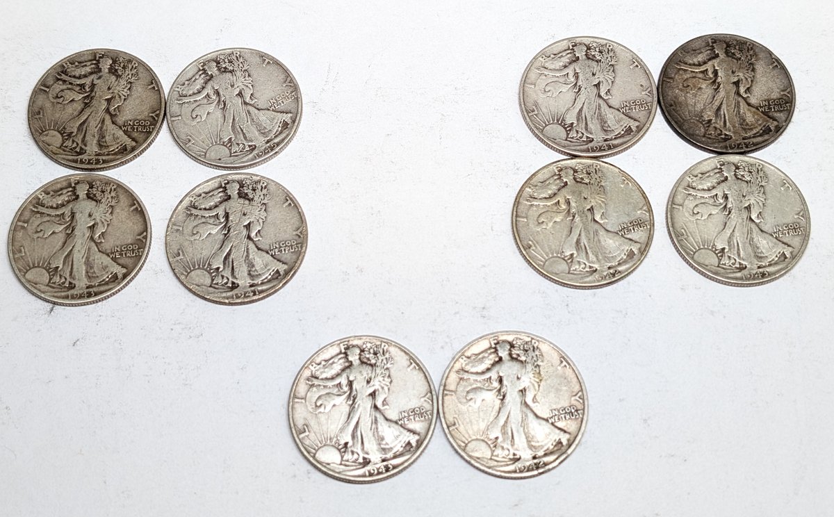(10) Walking Liberty Half Dollars