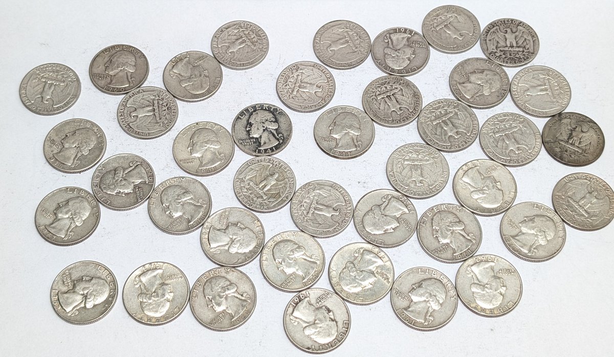 $10.00 Face Value Silver Washington Quarters