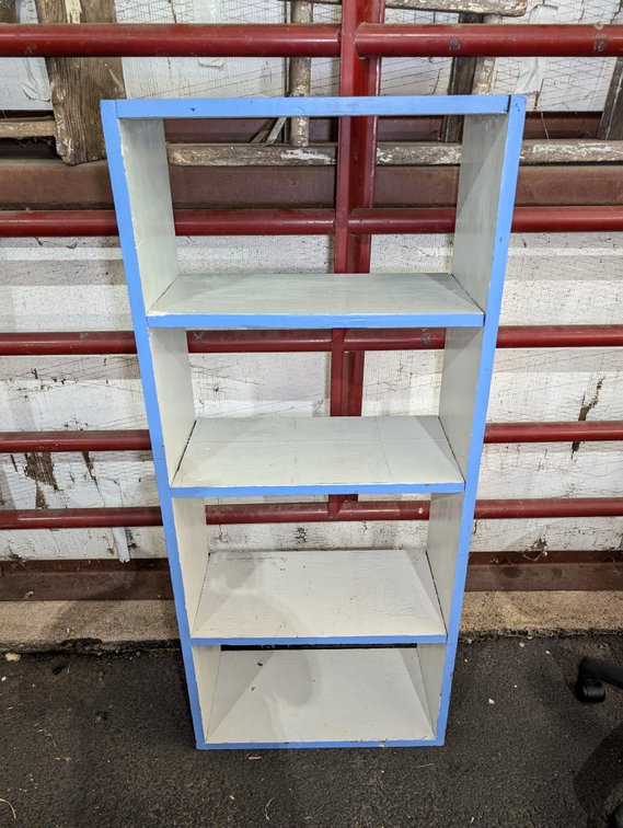 Blue Painted Shelving Unit
