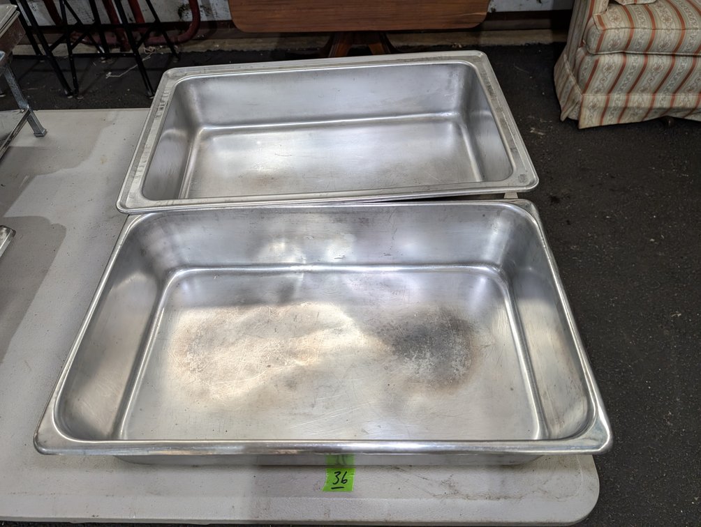 (2) Stainless Steel Pans