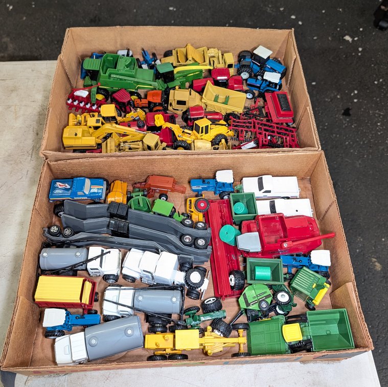 (2) Flats Miscellaneous Farm Vehicle Toys