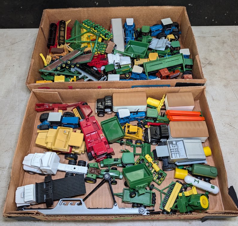 (2) Flats Miscellaneous Farm Vehicle Toys