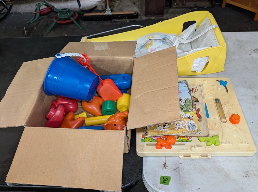 Doll Cradle, Toys, Kids Books, Sand Bucket & Busy Box