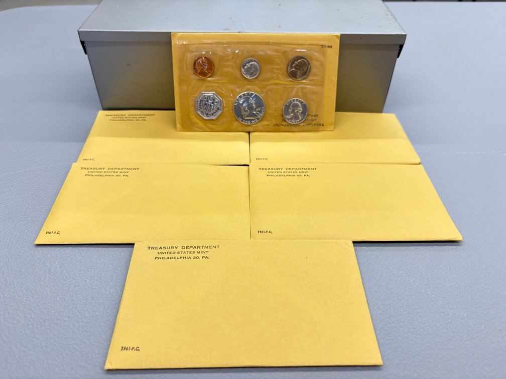 (6) 1961-P.C U.S Mint Proof Sets