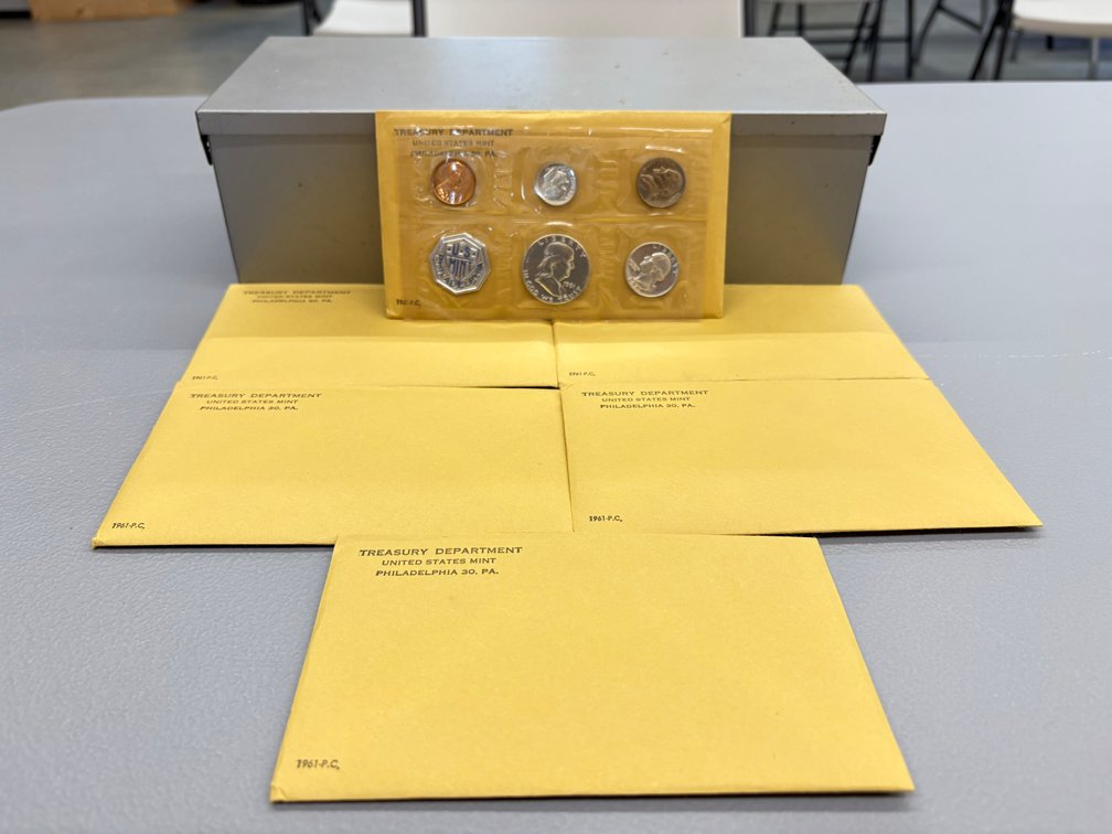(6) 1961-P.C U.S Mint Proof Sets