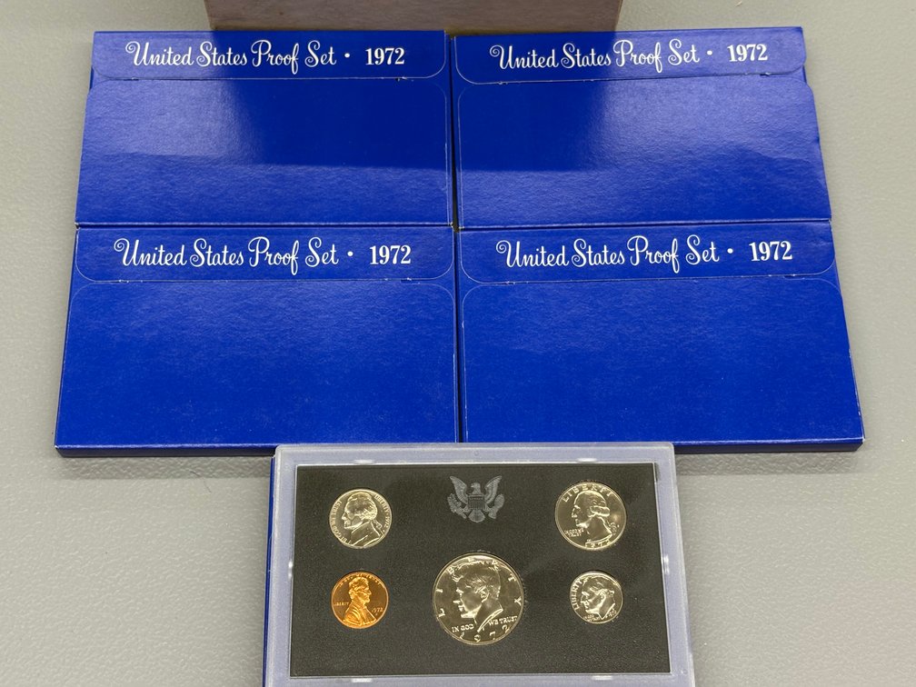 (5) 1972 US Proof Sets