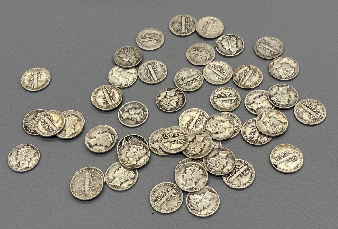 (50) Mercury Dimes 