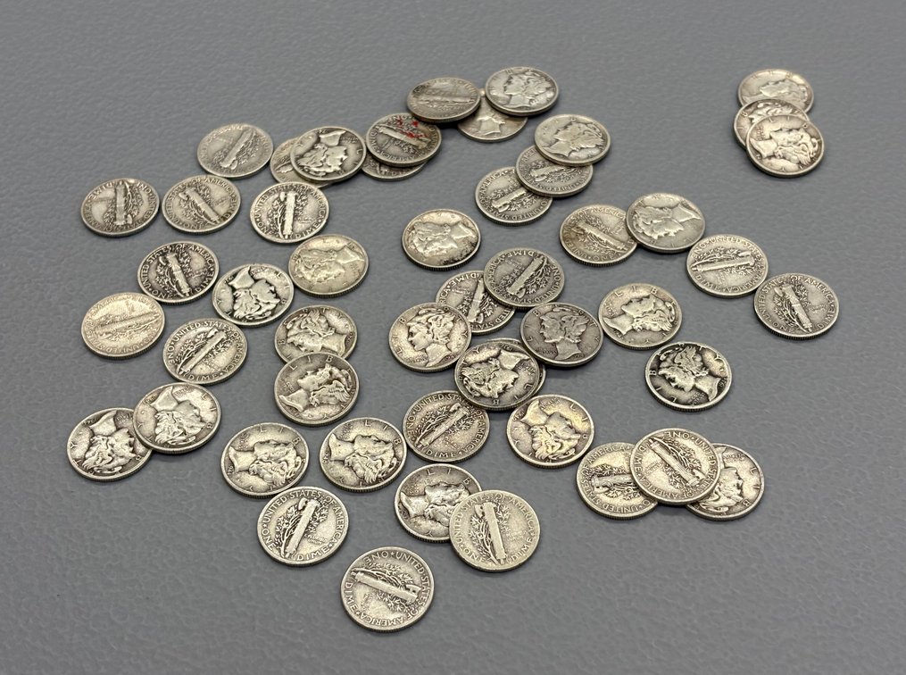 (50) Mercury Dimes 