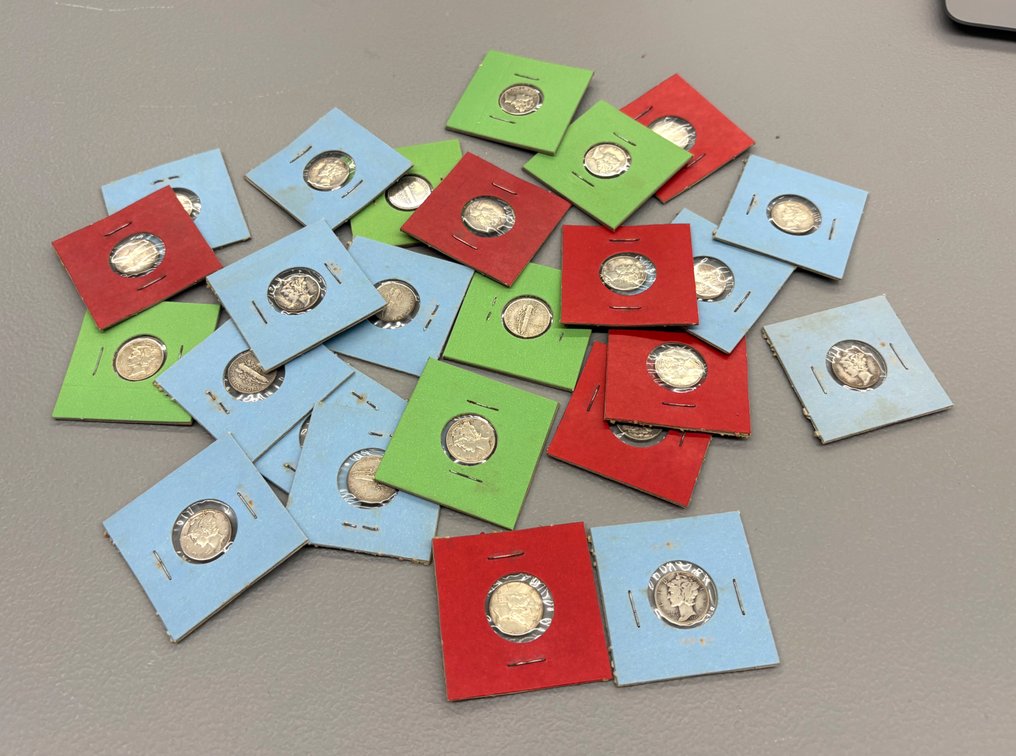 (25) Mercury Dimes 