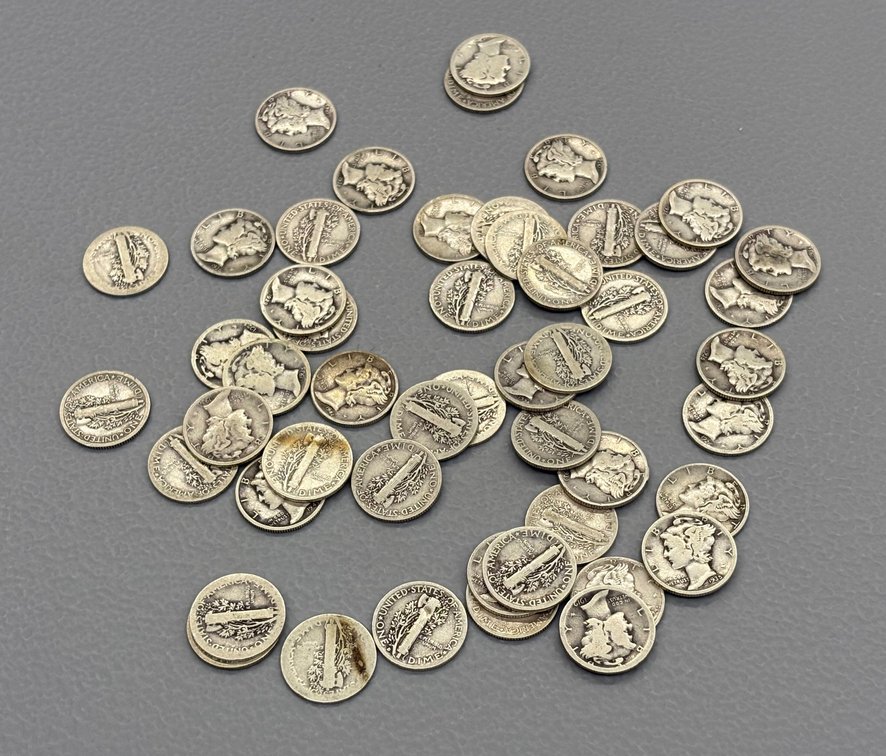 (50) Mercury Dimes 