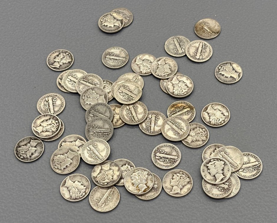 (50) Mercury Dimes 