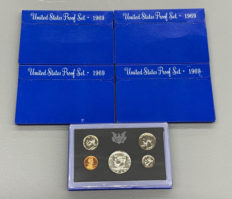 (5) 1969 US Proof Sets