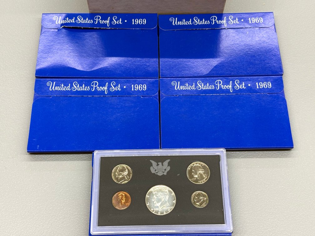 (5) 1969 US Proof Sets