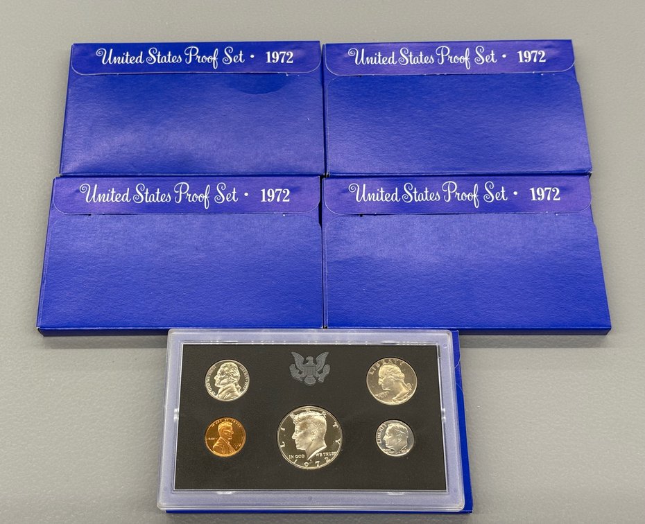 (5) 1972 US Proof Sets