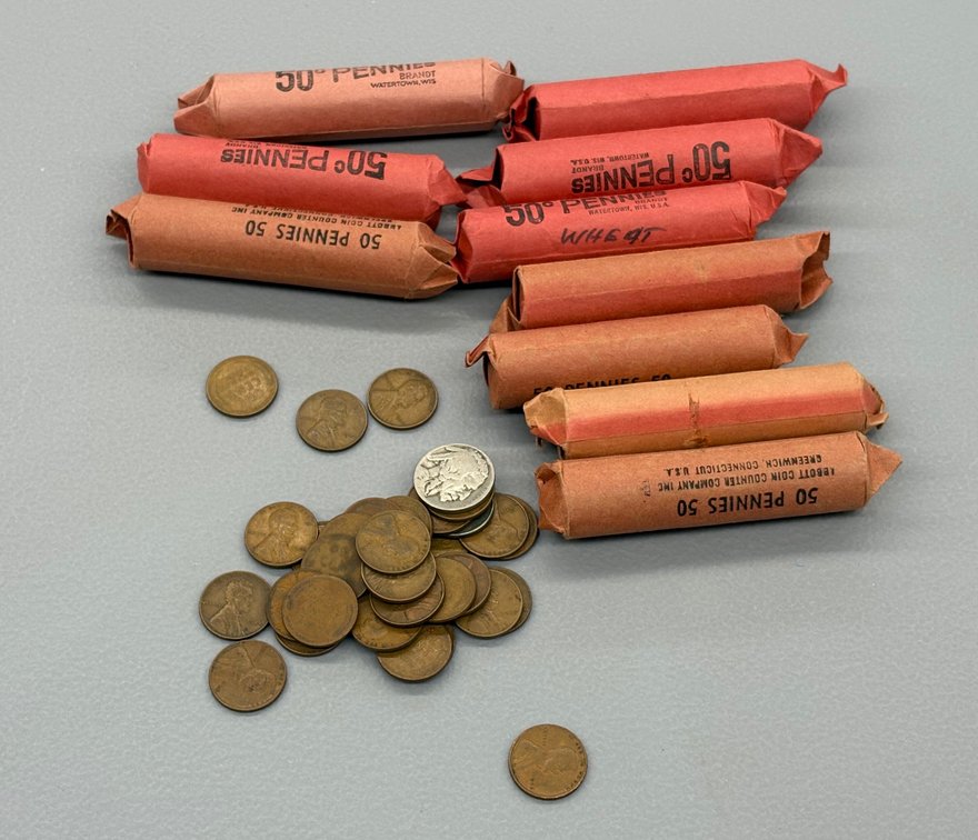 (10) Rolls of Wheat Pennies