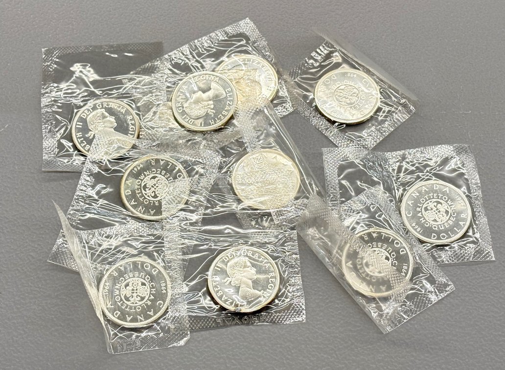 (10) 1964 Canadian Silver Dollars