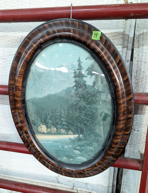 Wood Frame Lake Scene Art