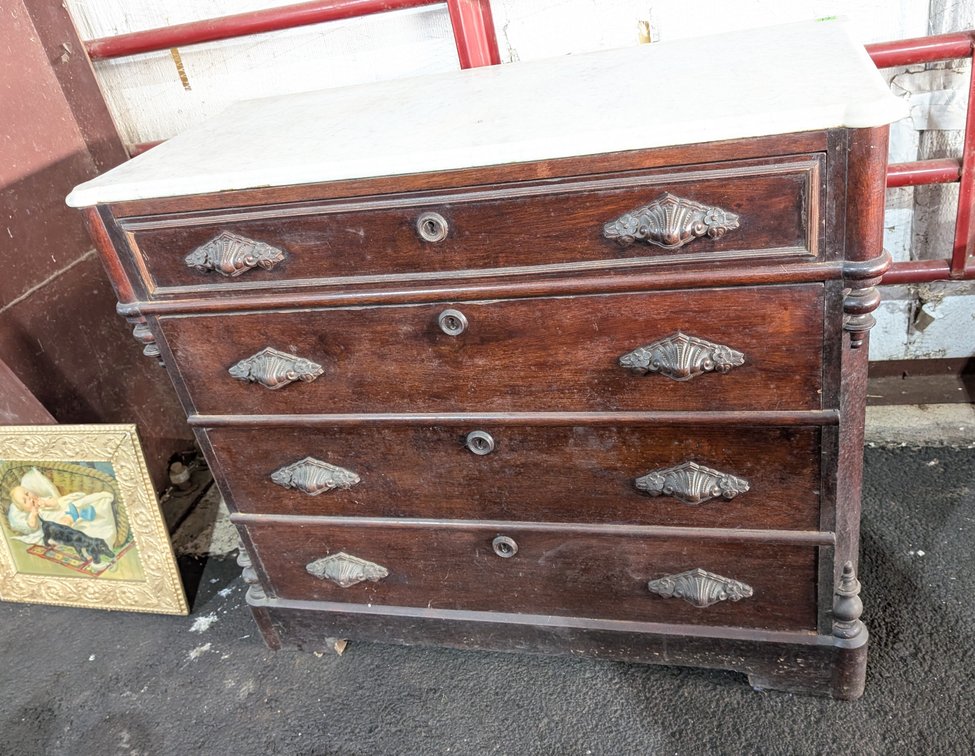 Marble Top 4 Drawer Dresser