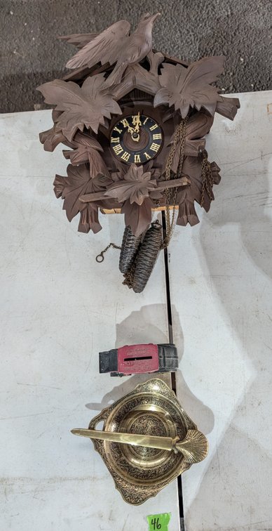 Cuckoo Clock, Wells Fargo Stagecoach Bank, Metal Bowl